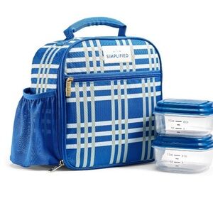 Nwt! Fit & Fresh Townsend Lunch Bag- Plaid: With Two Piece Containers Included